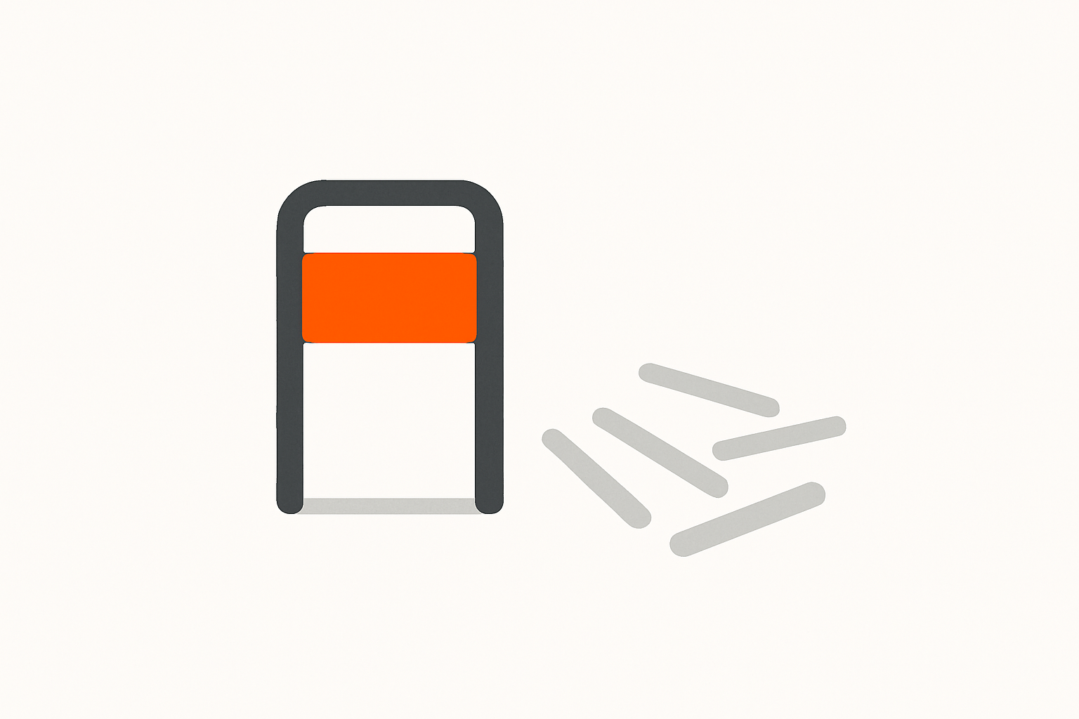 Solid orange ladder rung grounded apart from scattered pale rungs, symbolizing who should manage ai agents in operations