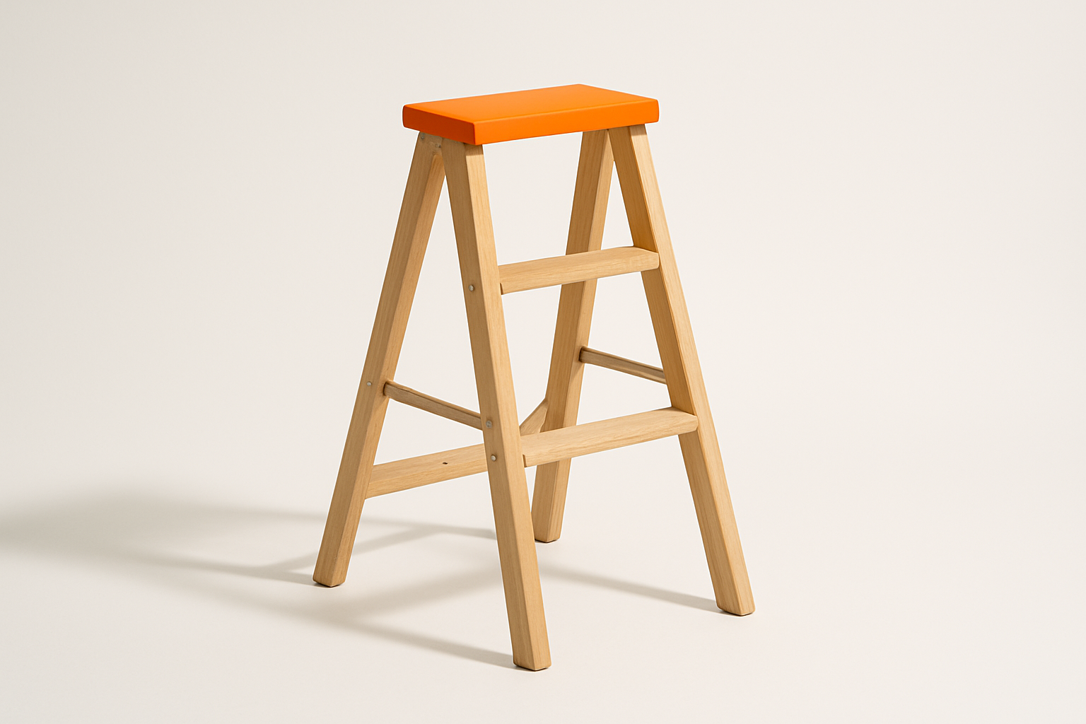 Wooden stepladder with a missing rung before the orange platform, illustrating why ai pilots fail to scale